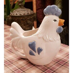 Vintage Farmhouse Rooster Porcelain/Ceramic Planter Vase Decor.